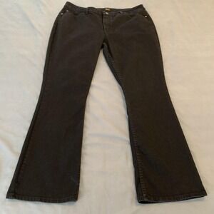 Lee Jeans Womens 18 S Black Dark Wash Mid Rise Bootcut Stretch Denim Pants